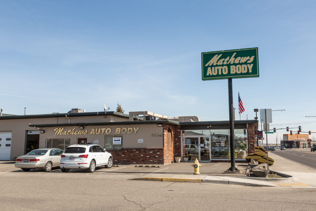 Mathews Auto Body building in Kennewick, a trusted name in Tri-Cities collision repair.