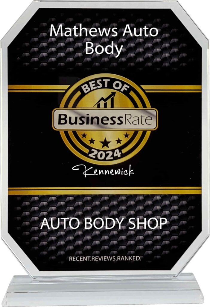 Best Of Business Rate 2024 Award- honoring Mathews Auto Body with Best Auto Body Shop in Kennewick WA